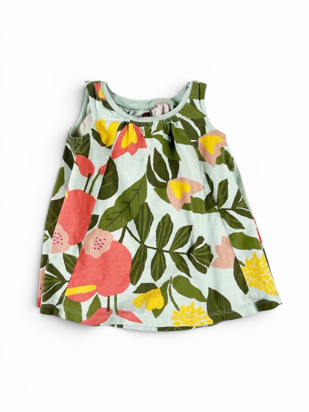 Tea Collection Tropical Hibiscus Trapeze Dress size 9-12 months